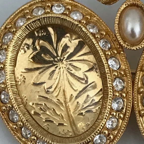 Rare VINTAGE © JOAN RIVERS GOLDEN BROOCH PIN 1980s - Picture 3 of 5